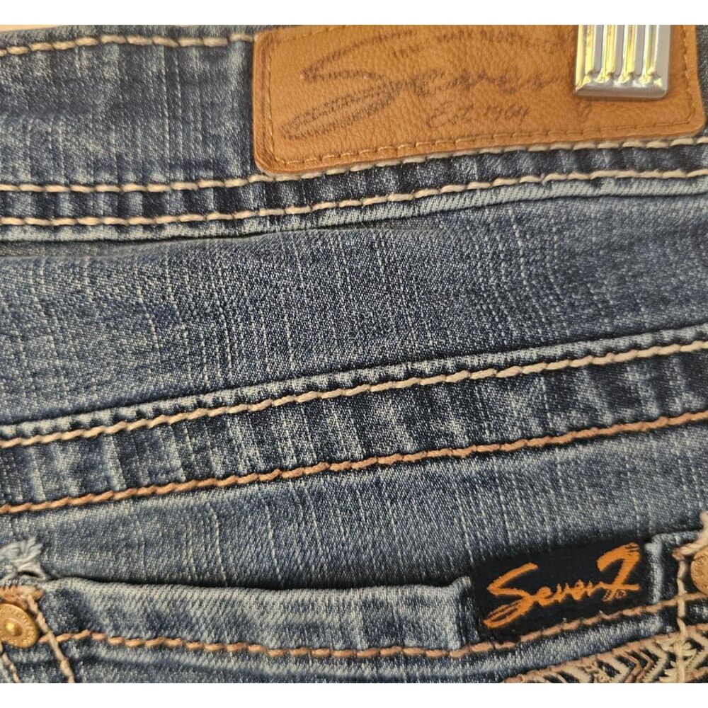Seven7 Denim Shorts Embroidered Pocket Size‎ 10 Jeans - Picture 4 of 5